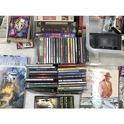 Bulk Lot Of CD's Tapes VHS Tapes Magazines And More