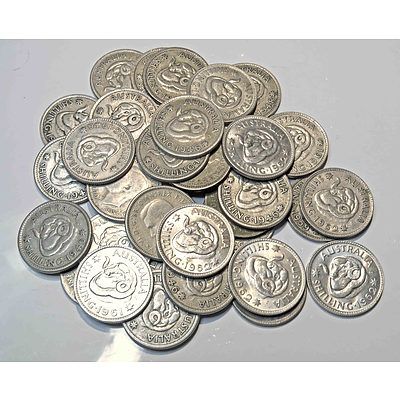 Australia Silver Shillings 1946-1962