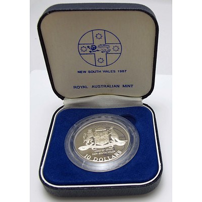 Australia Sterling Silver Proof $10 1987 Nsw