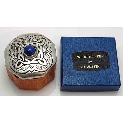 Celtic Pewter & Timber Jewel/Trinket Box