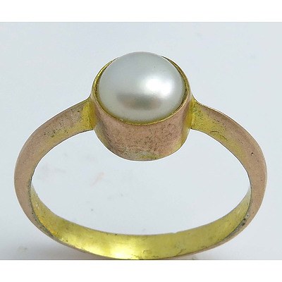 Vintage 9ct Gold Pearl Ring