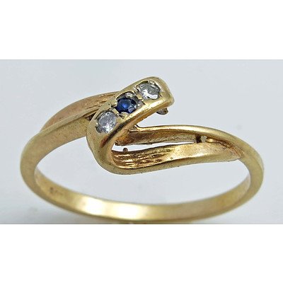 Vintage Sapphire & Diamond Ring - 9ct Gold