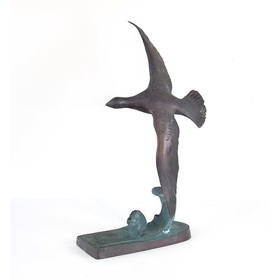 Cast Bronze Statue of a Bird in Flight