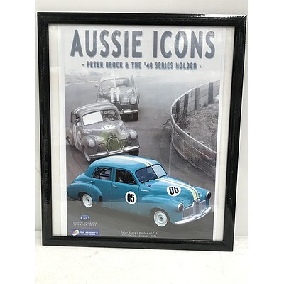 Two Framed Car Racing Prints