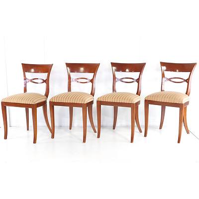 Set of Eight Bell Epoque Style Maple Dining Chairs, Late 20th Century