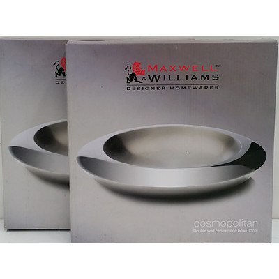 Maxwell Williams Cosmopolitan Double Wall Centrepiece Bowls - Lot of Two - New