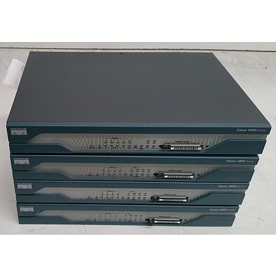 Cisco 1800 Series Integrated Service Routers - Lot of Four