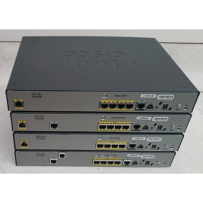 Cisco 800 Series Routers - Lot of Four