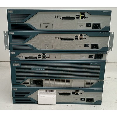 Cisco 2800 Series & 3800 Series Integrated Service Routers - Lot of Five