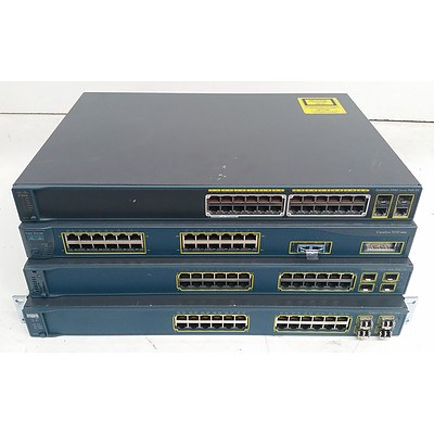 Cisco Catalyst 2960/3550/3560 Series Ethernet Switches - Lot of Four
