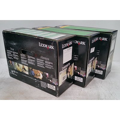 Lexmark 24B5870 Black Toner Cartridges - Lot of Three *New