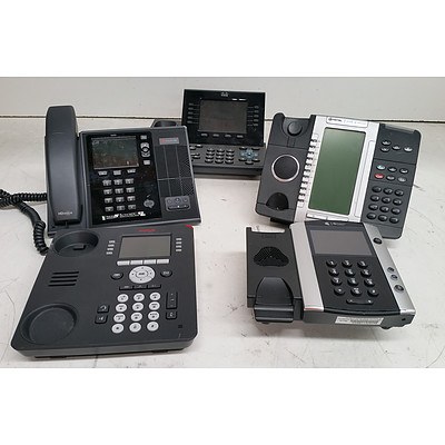 Bulk Lot of Assorted Office Phones - Cisco, Polycom, Avaya & Mitel