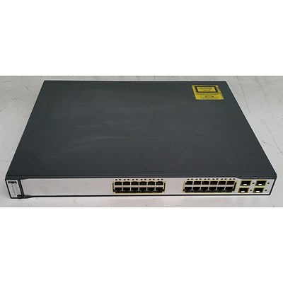 Cisco Catalyst (WS-C3750G-24PS-E V05) 3750G Series PoE-24 24-Port Gigabit Managed Switch