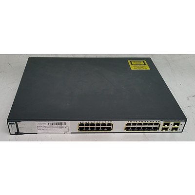 Cisco Catalyst (WS-C3750G-24PS-E V05) 3750G Series PoE-24 24-Port Gigabit Managed Switch