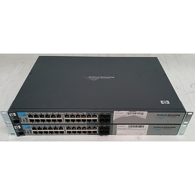 HP ProCurve (J9021A) 2810-24G 24-Port Gigabit Managed Switch - Lot of Two