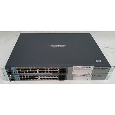 HP ProCurve (J9021A) 2810-24G 24-Port Gigabit Managed Switch - Lot of Two