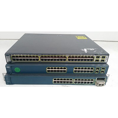Cisco Catalyst 3750 Series & 3560 Series Ethernet Switches - Lot of Three