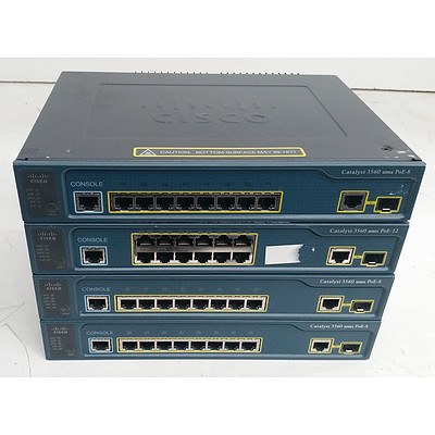 Cisco Catalyst 3560 Series PoE Ethernet Switches - Lot of Four