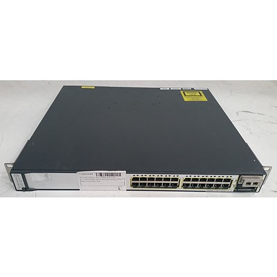 Cisco Catalyst (WS-C3750E-24PD-S V02) 3750-E Series PoE-24 24-Port Gigabit Managed Switch