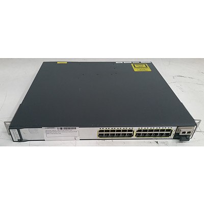 Cisco Catalyst (WS-C3750E-24PD-S V03) 3750-E Series PoE-24 24-Port Gigabit Managed Switch