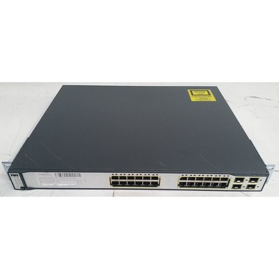 Cisco Catalyst (WS-C3750G-24PS-S V06) 3750G Series PoE-24 24-Port Gigabit Managed Switch