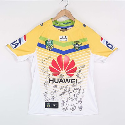 Canberra Raiders Away Jersey with Over 30 Signatures, Including Glen Buttriss, Jarrod Croker and More