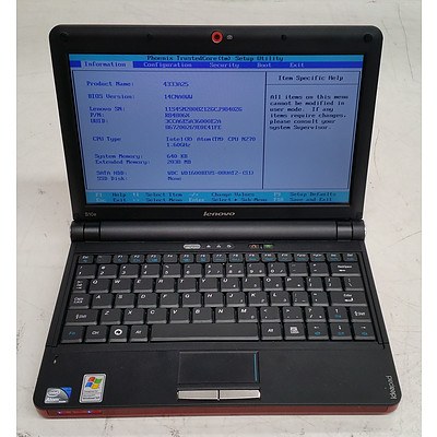 Lenovo ideapad S10e 10-Inch Intel Atom CPU (N270) 1.60GHz Netbook