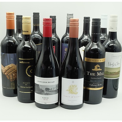 Case of 12x 750ml Mixed Red Wine, Including The Mill, Bayliss Road, Millstone and More