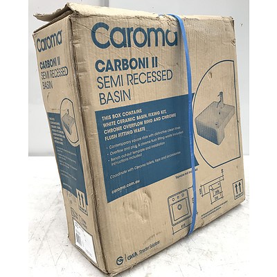 Caroma Carboni II Semi Recessed Basin - Brand New