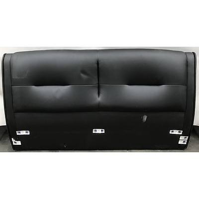 Black Faux Leather Queen Bed