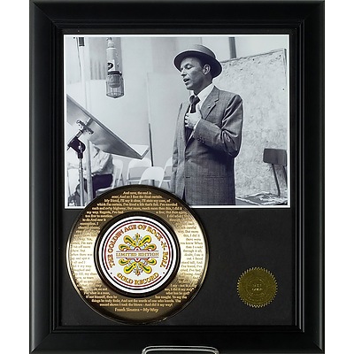 Frank Sinatra 'My Way' 24kt Gold Plated Record with Laser Engraved Lyrics, Limited Edition 340/500
