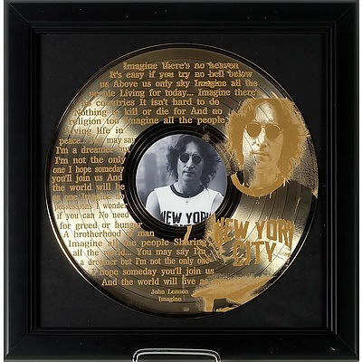 John Lennon ' Imagine' Gold Record with Lyrics, Limited Edition 136/500