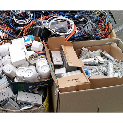 Bulk Lot of Assorted Cables & Electrical Accessories