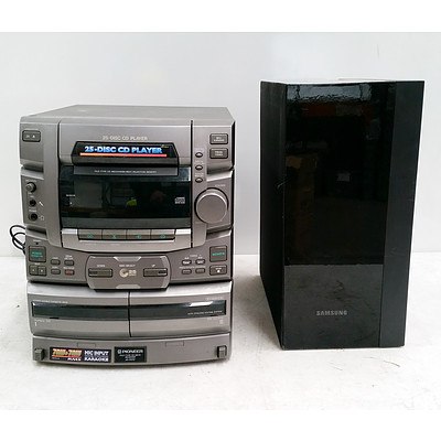 Samsung Subwoofer PS-CW1 and Pioneer CD Deck Reciever and Karaoke Model XR-P670F