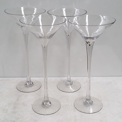 Four Large Martini Glasses