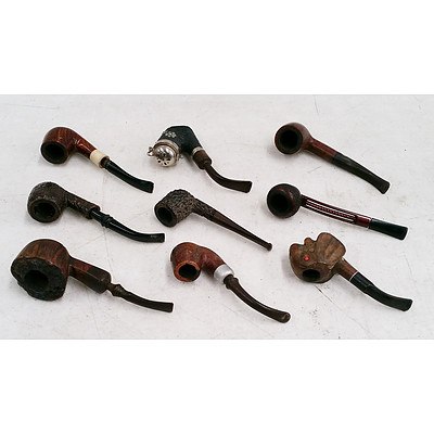 9 Assorted Wooden Smoking Pipes