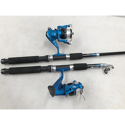 Sport Fisher Saturn 2500 Retractable Fishing Rod's & Reel's x2