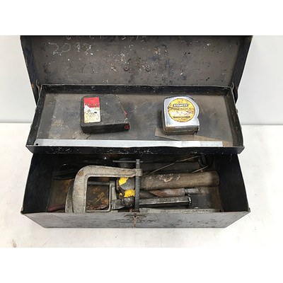 Nubo 16.5" Blue Metal Tool Box with Shelf & Heavy Tools