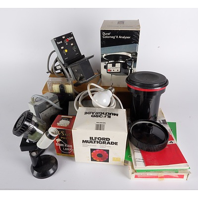 Durst M 601 Enlarger with Parts and Accessories Including Durst CLS 66 Lamp, Durst Colorneg II Analyser and More