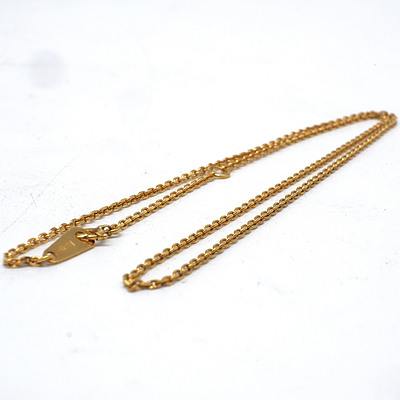 18ct Yellow Gold Diamond Cut Oval Link Chain, 2.8g
