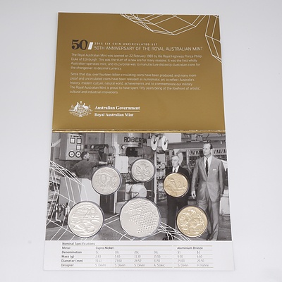 2015 Six Coin Uncirculated Set 50th Anniversary of the Royal Australian Mint