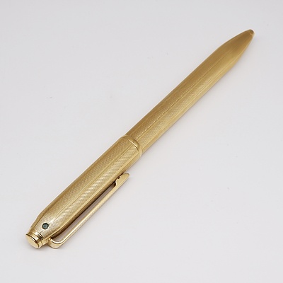 Usus 18CT Gold 4 Coloured Ball Point Pen with Engine Turn Design