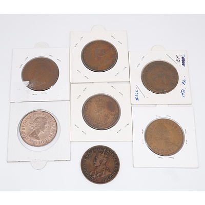 Group of Seven Pennies