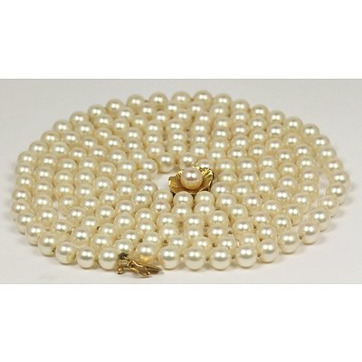 Vintage Extra Long (Triple Length) Pearl Necklace