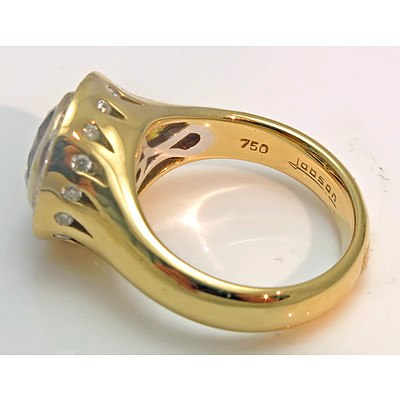 18Ct Gold 2.71Ct Cognac/Champagne Diamond Ring