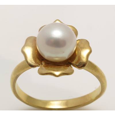 18ct Gold Pearl Ring