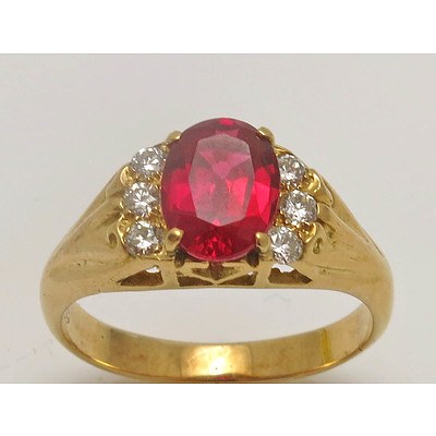 18ct Gold Ruby & Diamond Ring