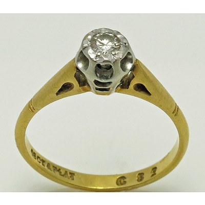 Vintage 18ct Gold & Platinum Diamond Ring