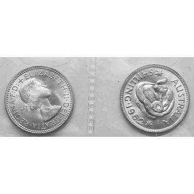 Australia Silver Coins: Shillings 1962 (2X)