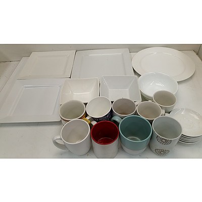 Dinner Plates, Serving Bowls and Cups - Lot of 128
